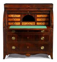 Federal inlaid mahogany cylinder desk baltimore, md, circa 1800