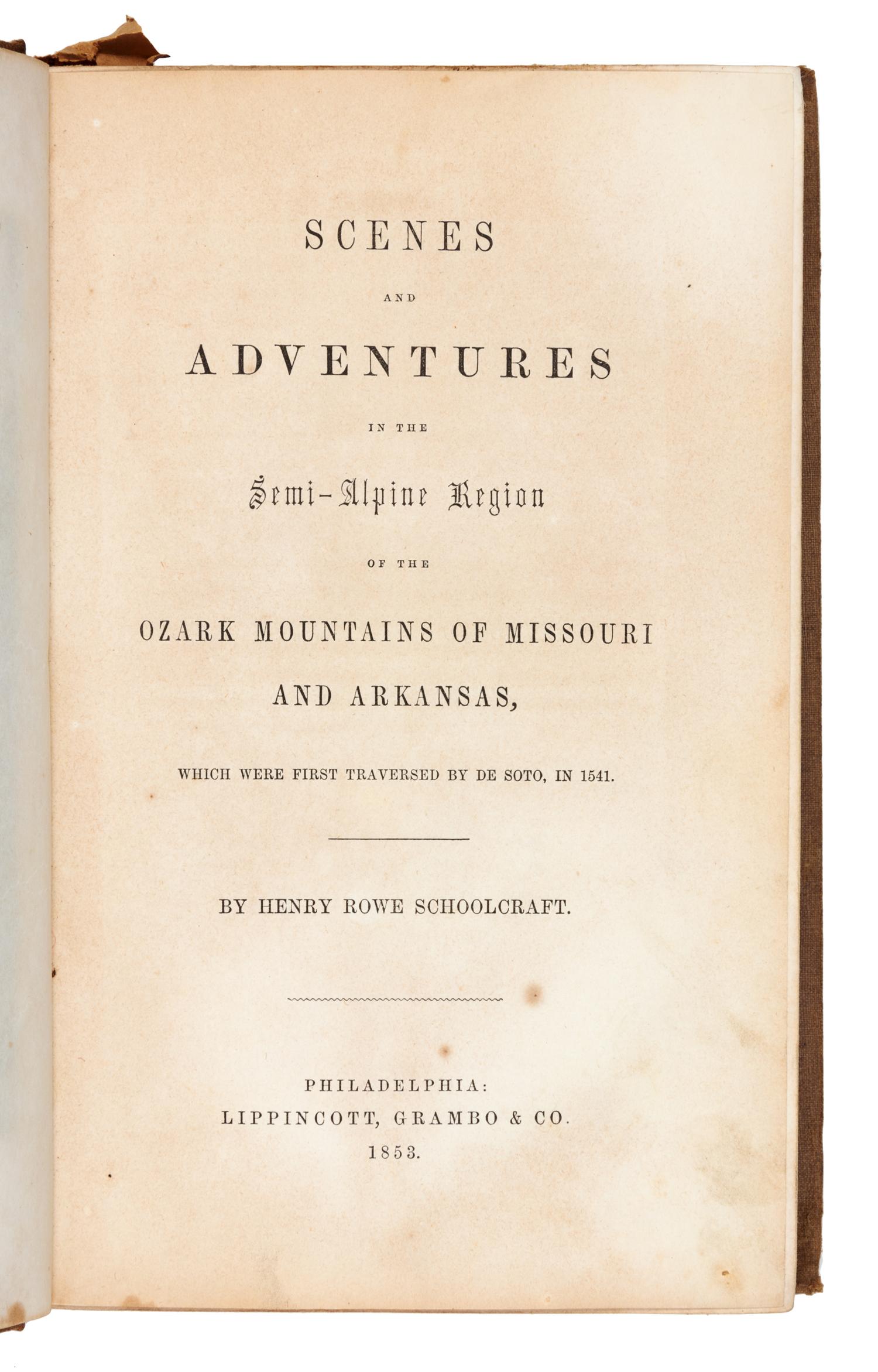 SCHOOLCRAFT, Henry Rowe (1793-1864). A View of the Lead Mines of Missouri. New York: Charles Wiley & Co., 1819.