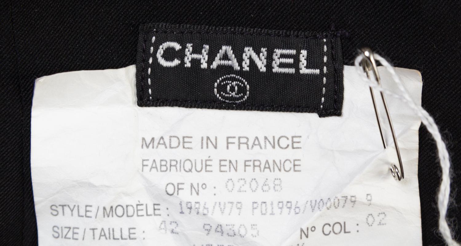 A Chanel Black Pleated Long Skirt, Size 42.