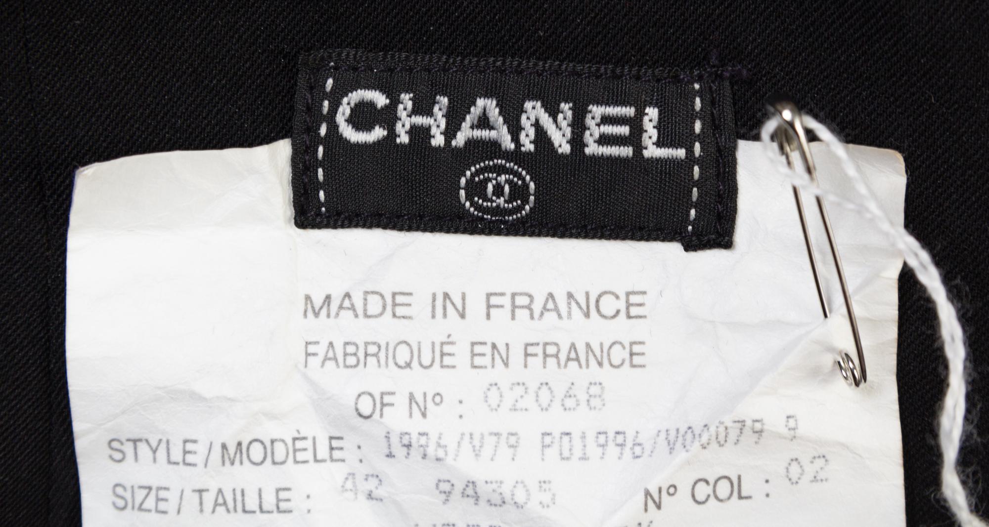 A Chanel Black Pleated Long Skirt, Size 42.