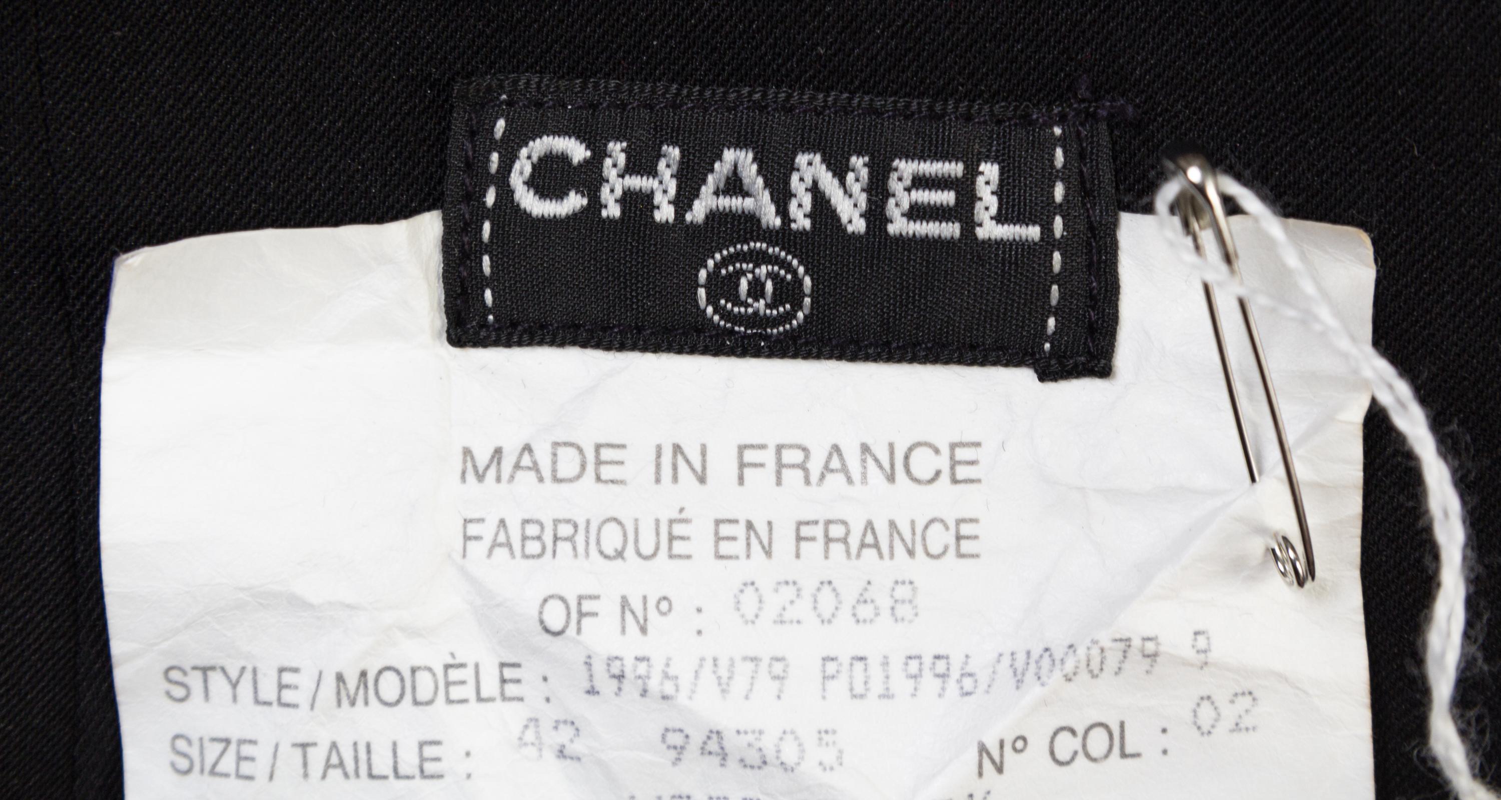 A Chanel Black Pleated Long Skirt, Size 42.