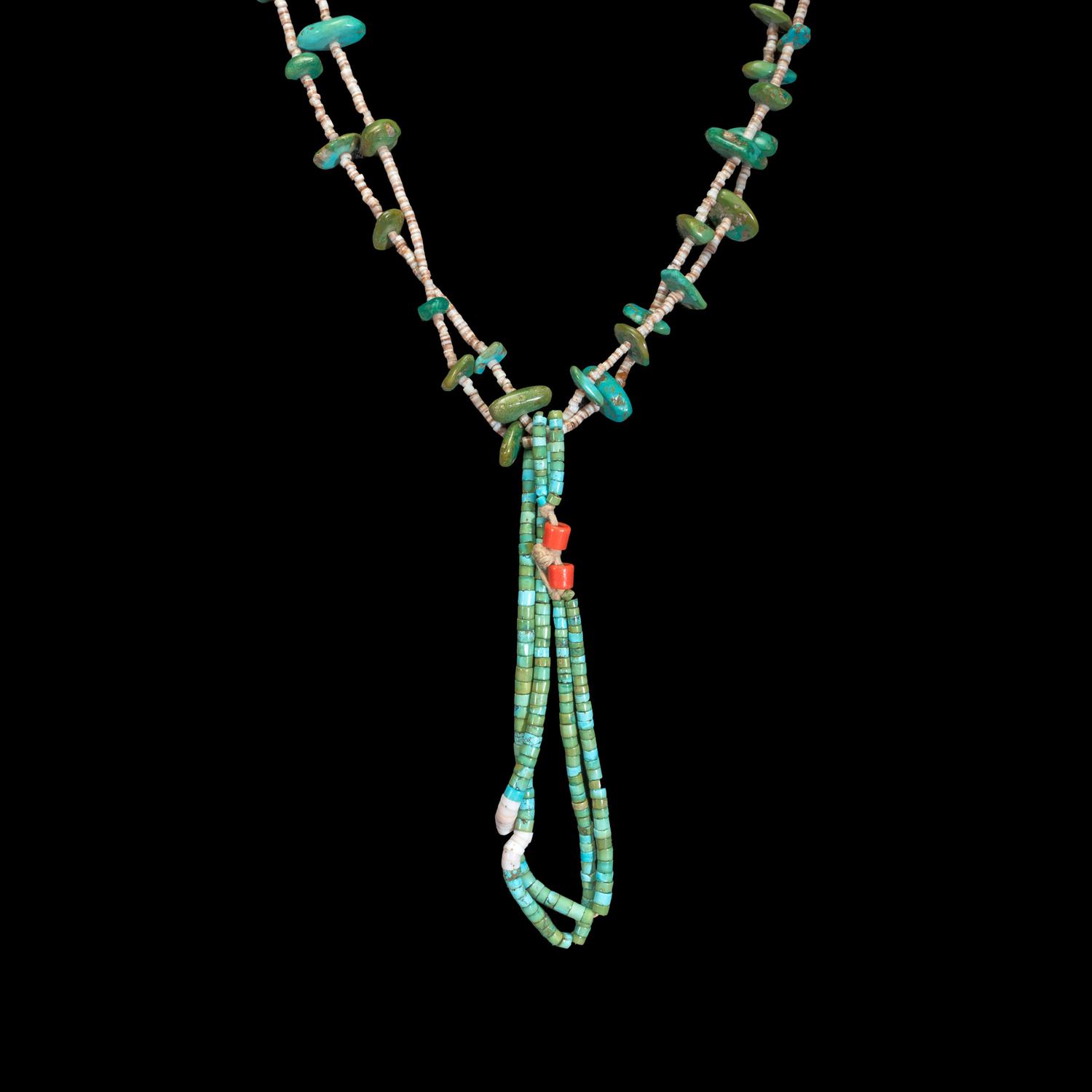 Pueblo Turquoise Tab Necklace, with Joclas