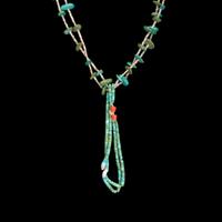 Pueblo Turquoise Tab Necklace, with Joclas