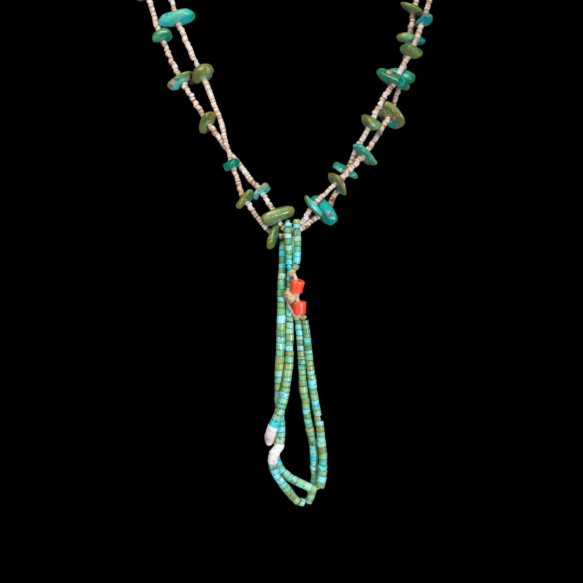 Pueblo Turquoise Tab Necklace, with Joclas