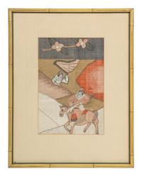 Four Chinese Kesi Woven Silk Panels