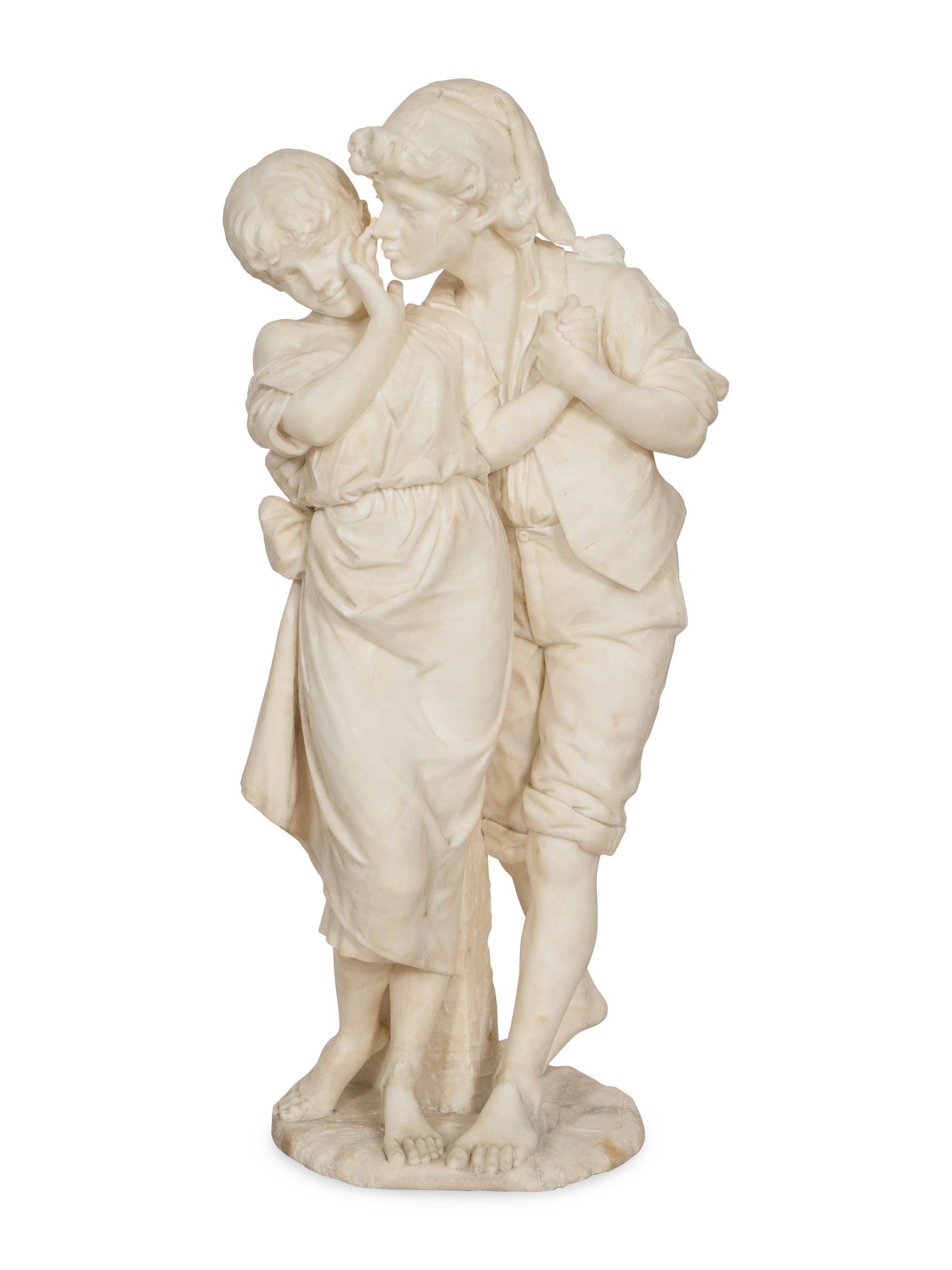 Young Couple Stealing a Kiss