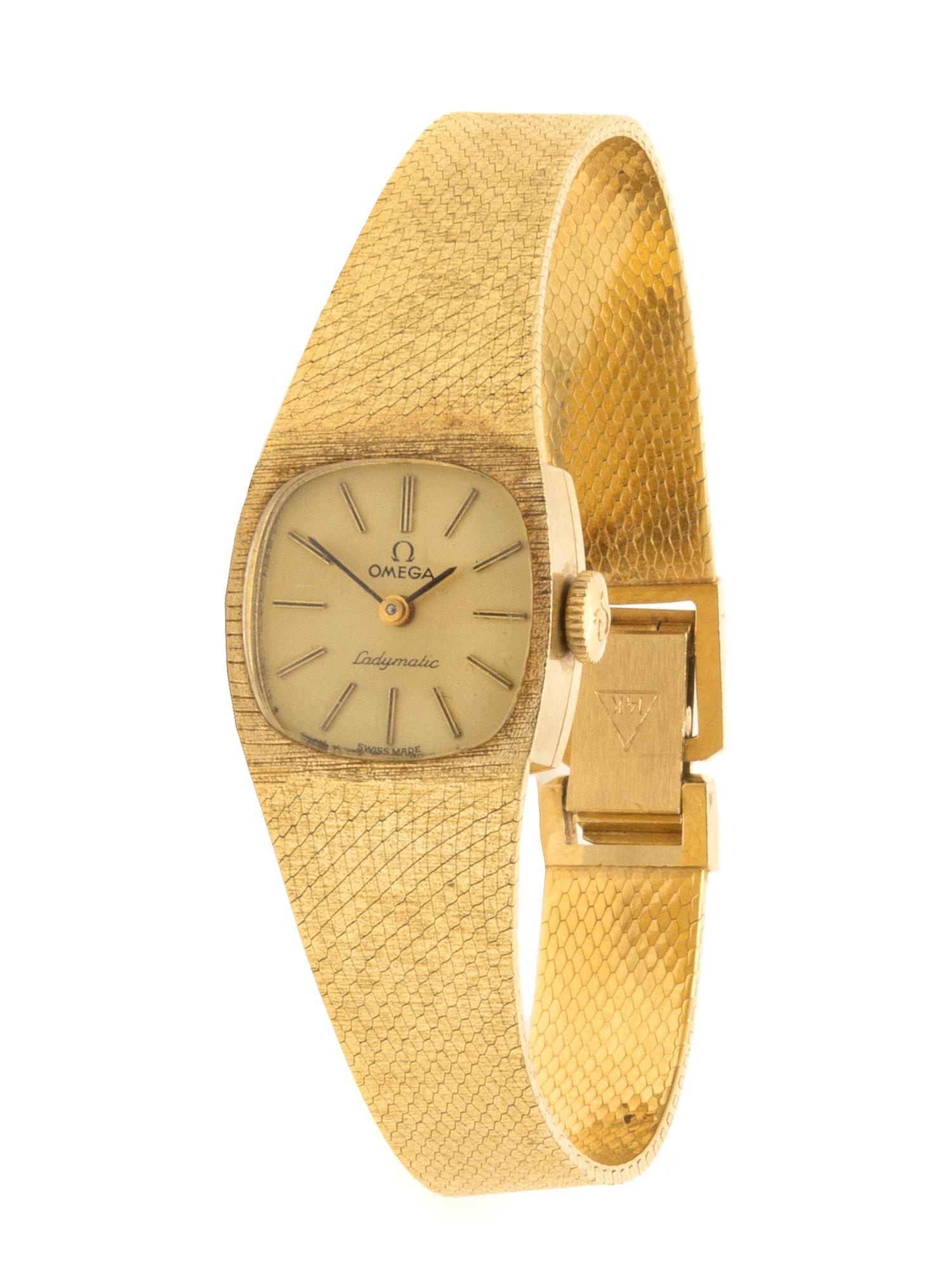A 14 Karat Yellow Gold "Ladymatic" Wristwatch, Omega, 19.65 dwts