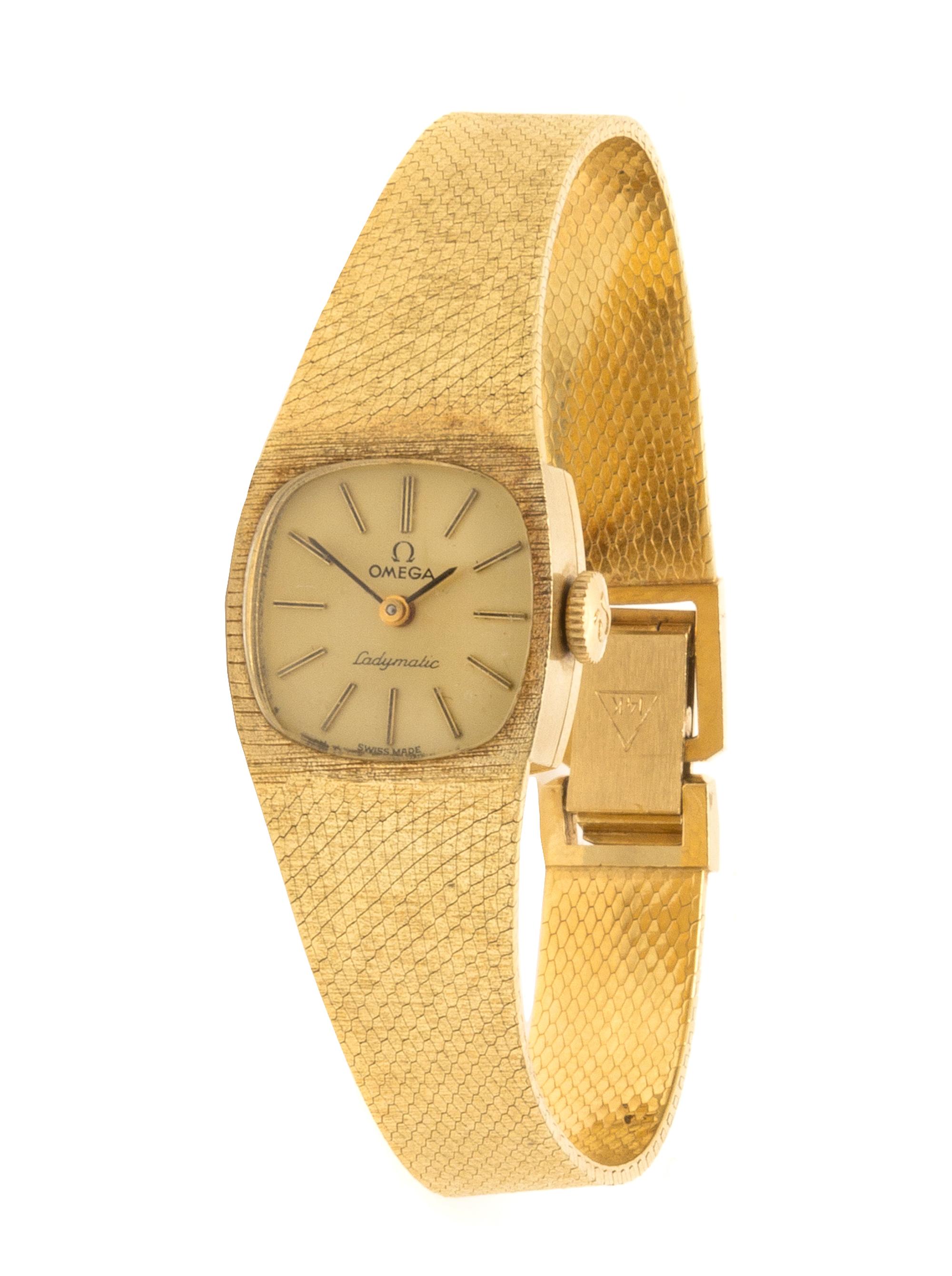 A 14 Karat Yellow Gold "Ladymatic" Wristwatch, Omega, 19.65 dwts