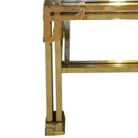 A Brass and Glass Cocktail Table 27.75" W x 27.75" D x 18.75" H — France, 20th Century