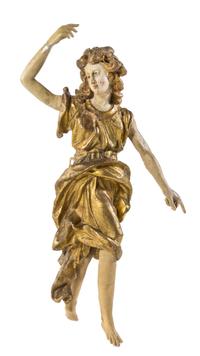 An Italian Painted and Parcel Gilt Figure Height 53 inches. — 19TH CENTURY