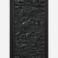 A Chinese carved hardwood six-panel “Dragons” screen 硬木浮雕龙纹六开屏风