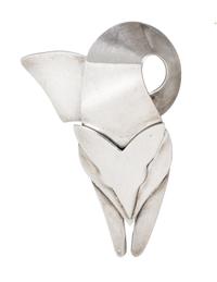 A Sterling Silver Fox Motif Brooch, Los Ballesteros, Post 1980, 26.30 dwts.