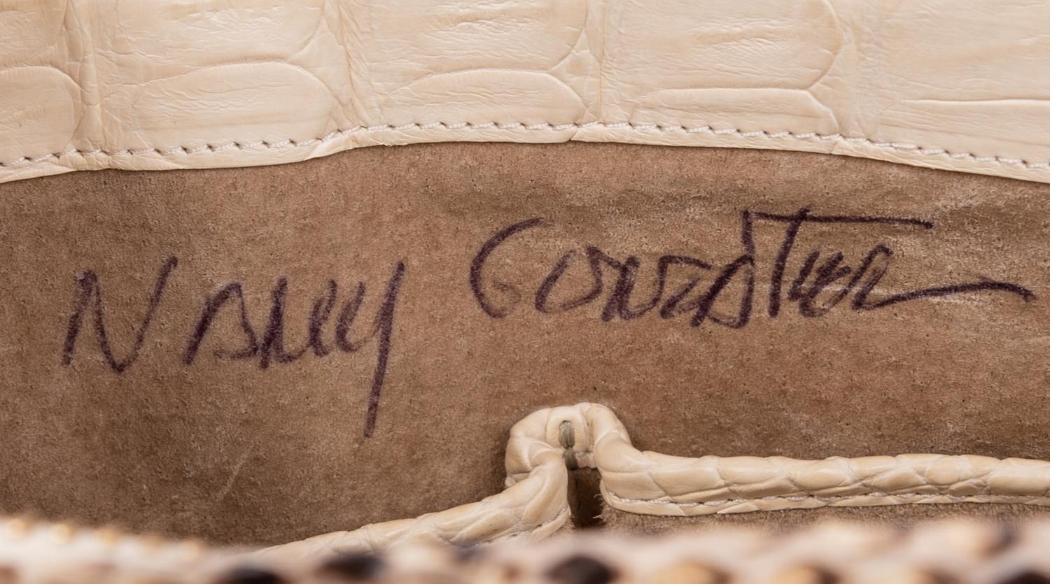 Nancy Gonzalez Cream Alligator and Snakeskin Bag, 2000s
