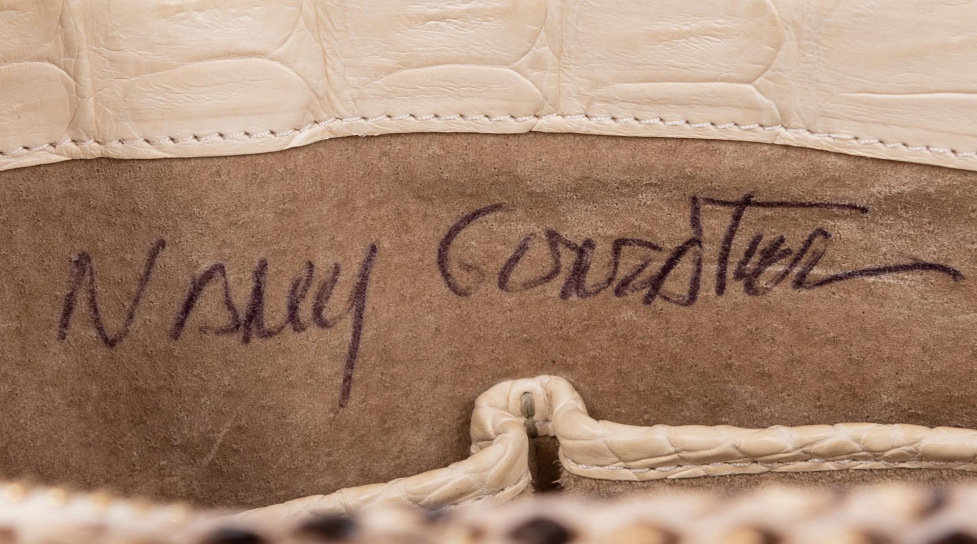 Nancy Gonzalez Cream Alligator and Snakeskin Bag, 2000s