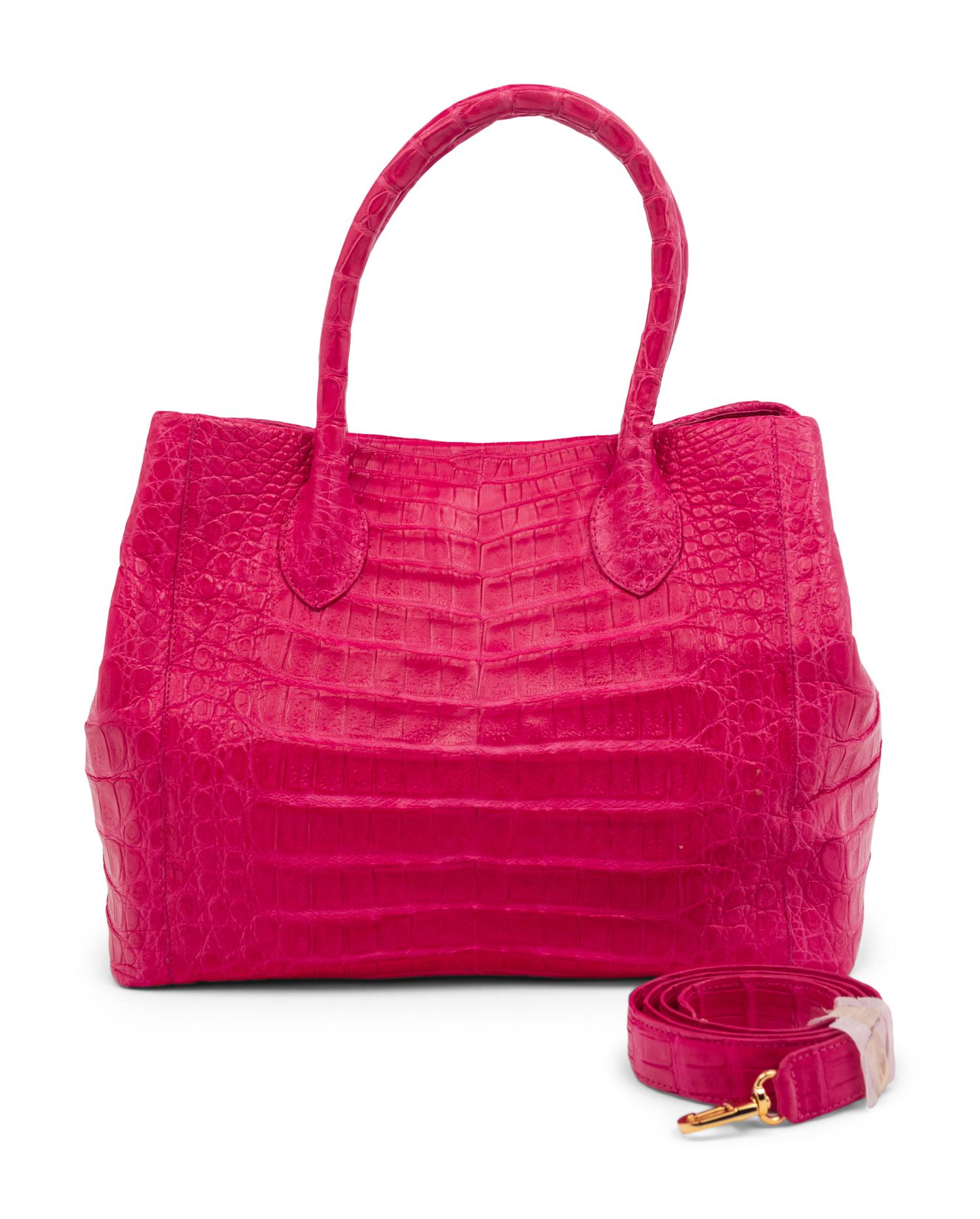 Nancy Gonzalez Hot Pink Crocodile Tote Bag
