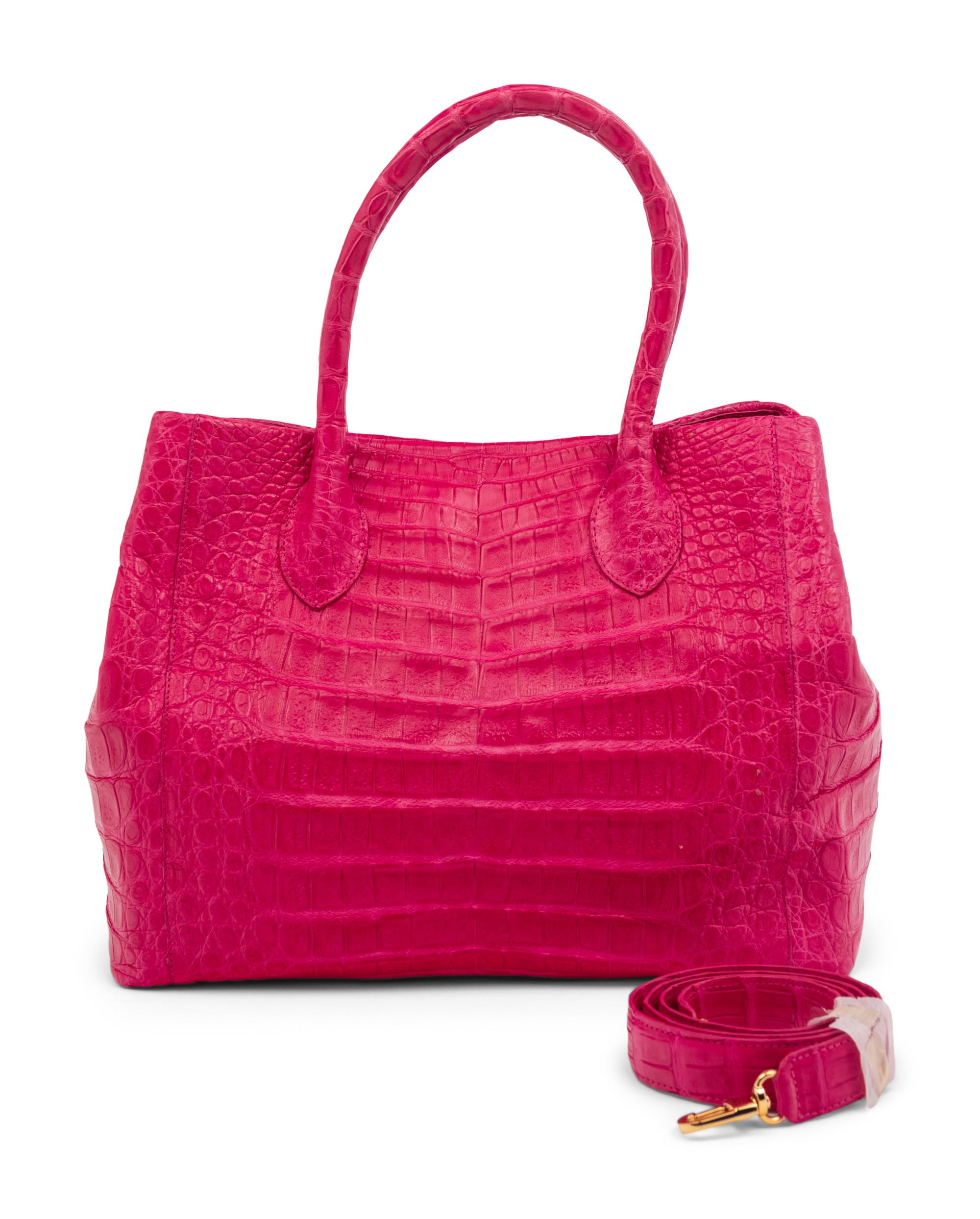 Nancy Gonzalez Hot Pink Crocodile Tote Bag