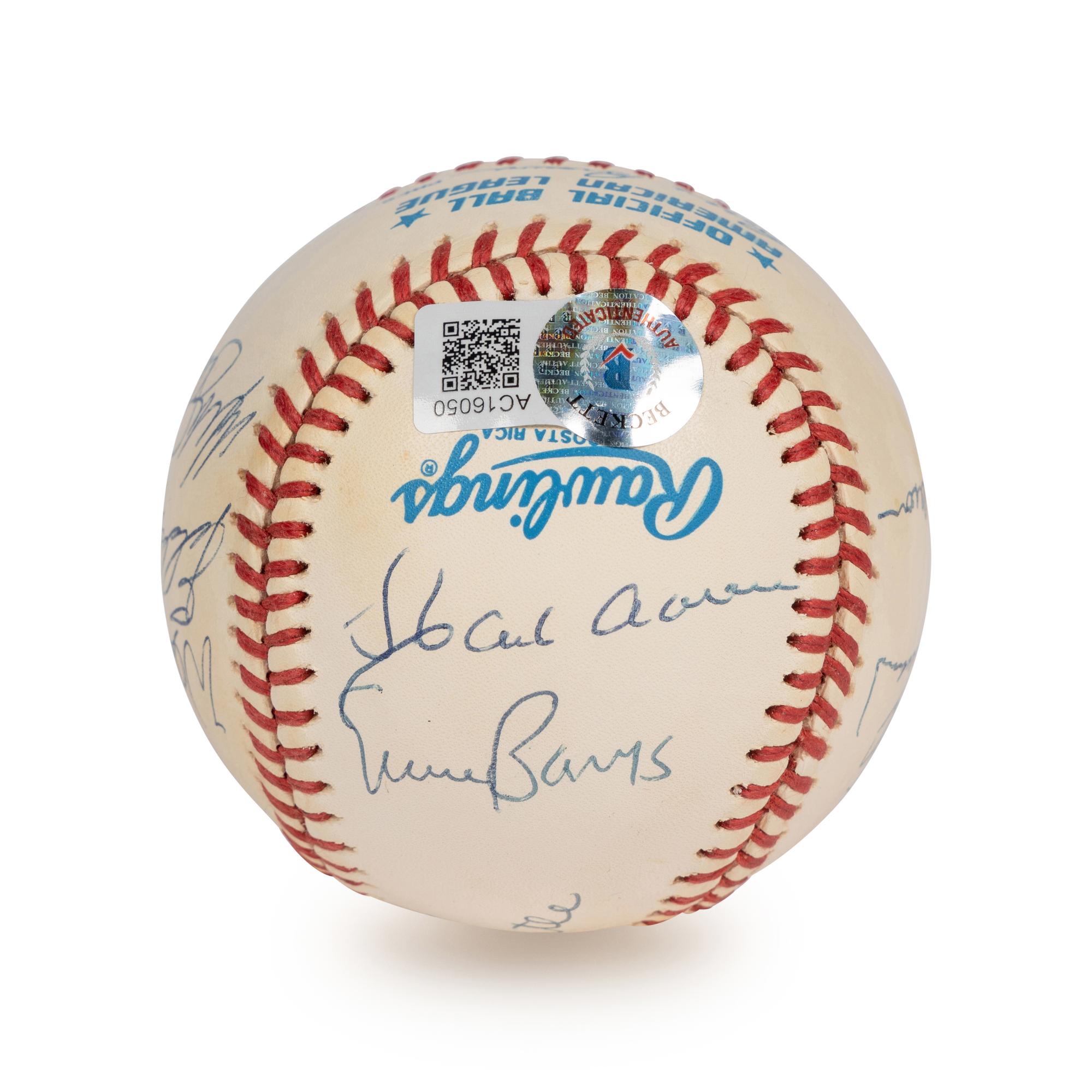 A Vintage 500 Home Run Club Signed Autograph Baseball - 11 Signatures (Beckett Authentication Services Letter),