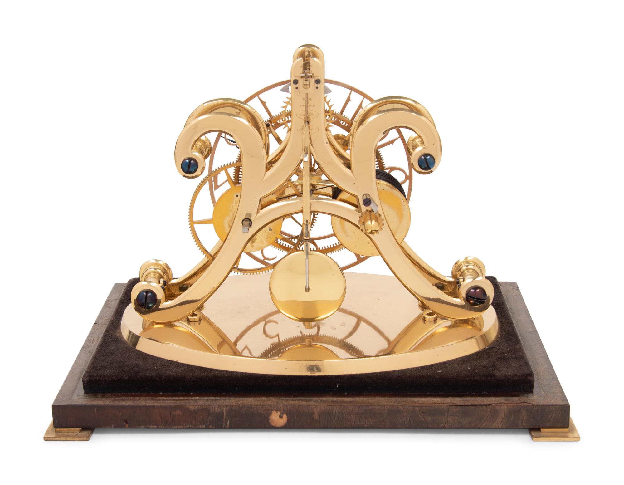 An English Cased Brass Skeleton Clock