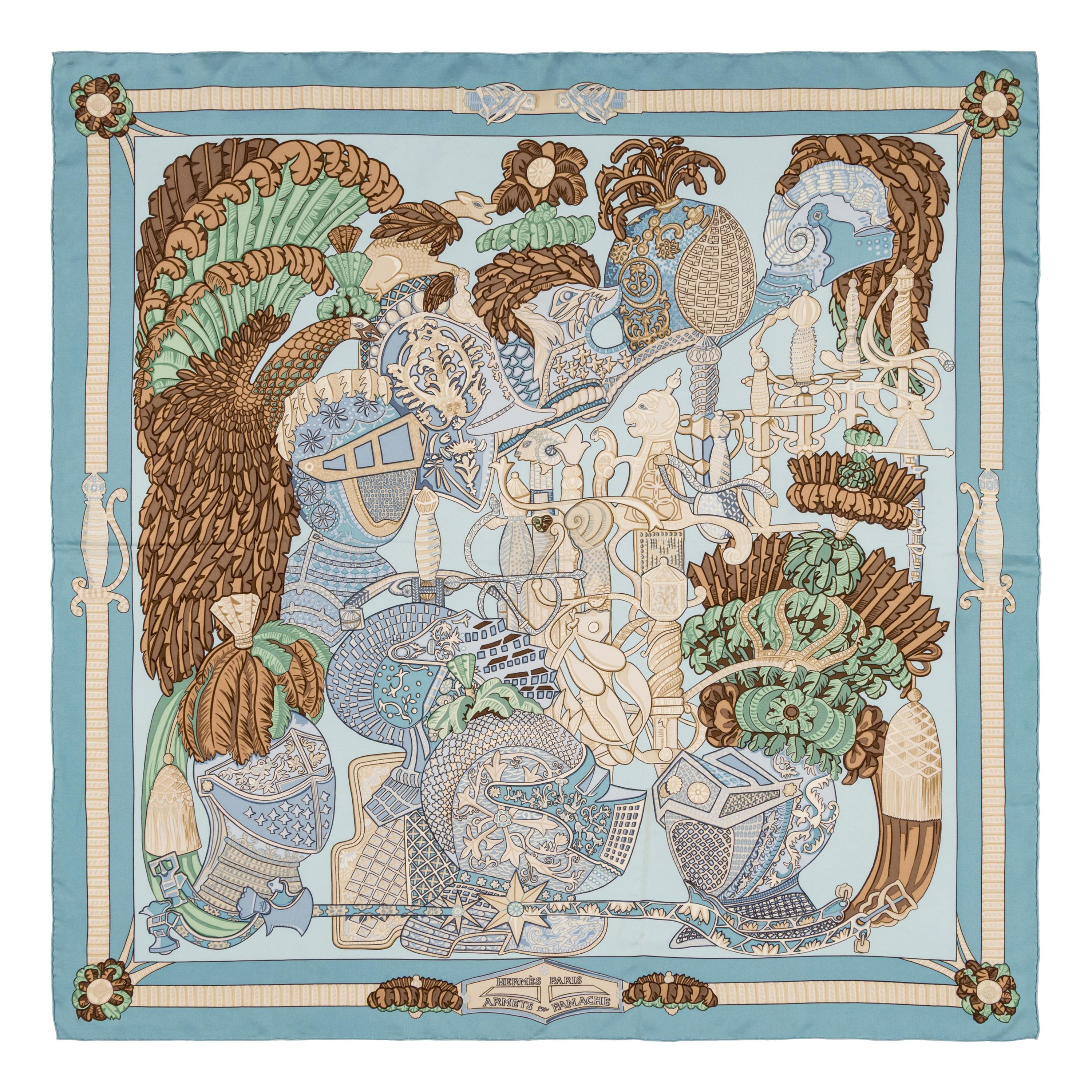 Hermès, Three Silk Scarves 90 & One Silk Scarf 65