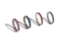 COLLECTION OF GEMSTONE ETERNITY BANDS