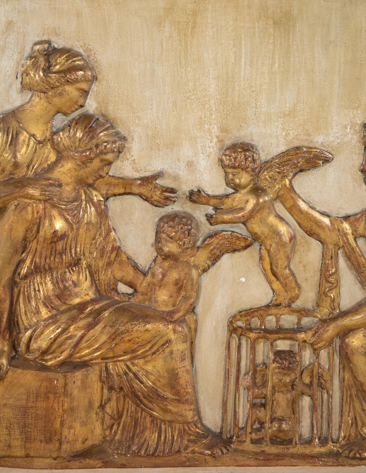A Continental Neoclassical Molded Plaster Relief Plaque
