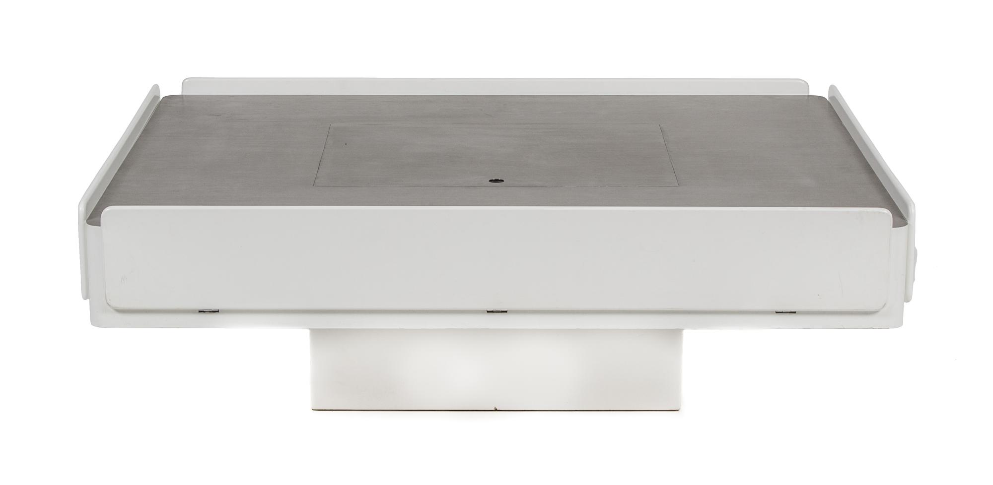 A Modern Knoll Style Coffee Table Height 16 1/2 x width 49 1/4 x depth 37 inches.