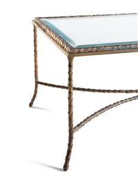 A Gilt Metal and Glass Low Table in the Style of Maison Bagues
