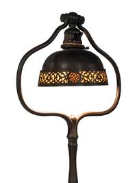 A Tiffany Studios Model 423 Style Bronze Harp Floor Lamp
