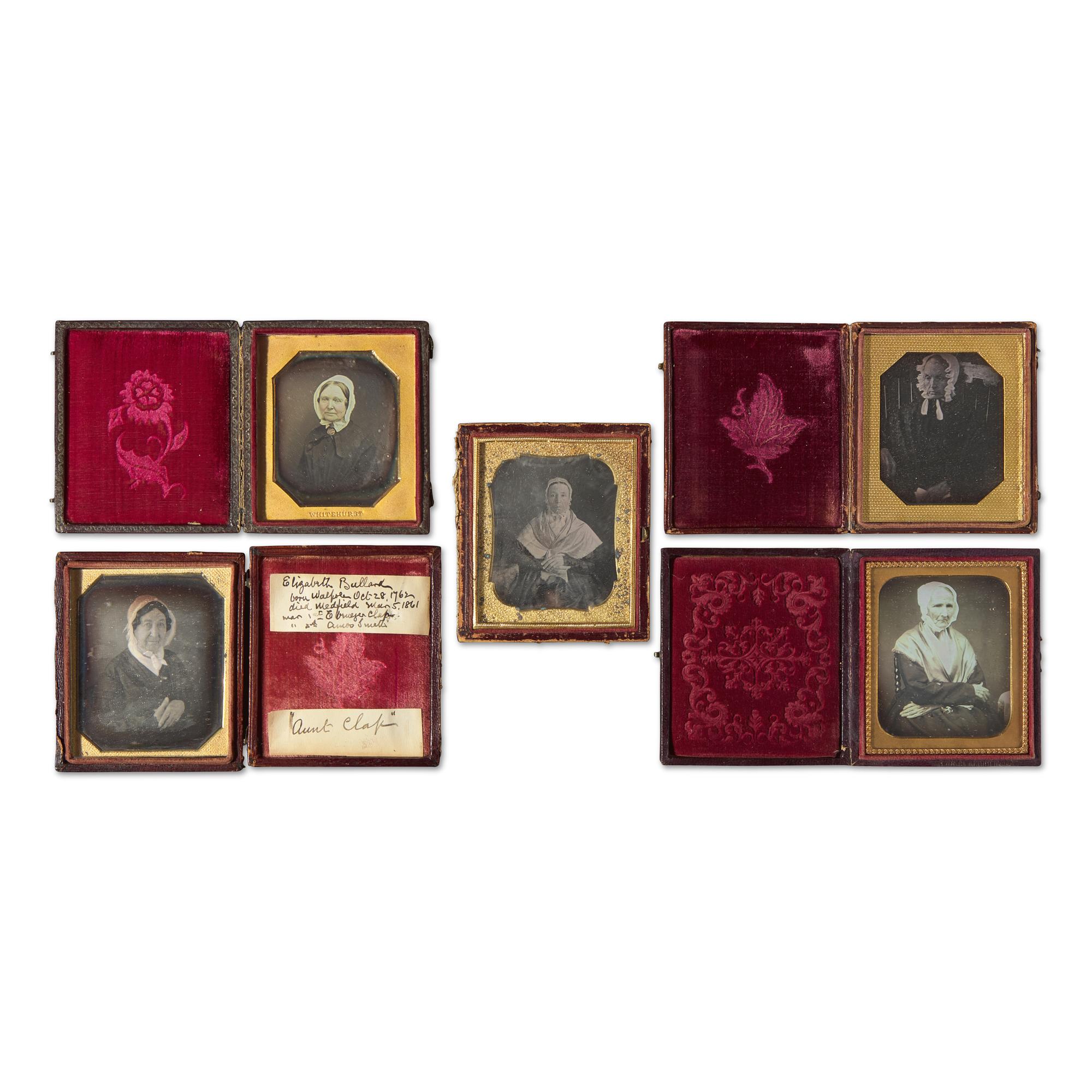 [Early Photography] Group of 40 Sixth Plate Daguerreotypes of Old Women
