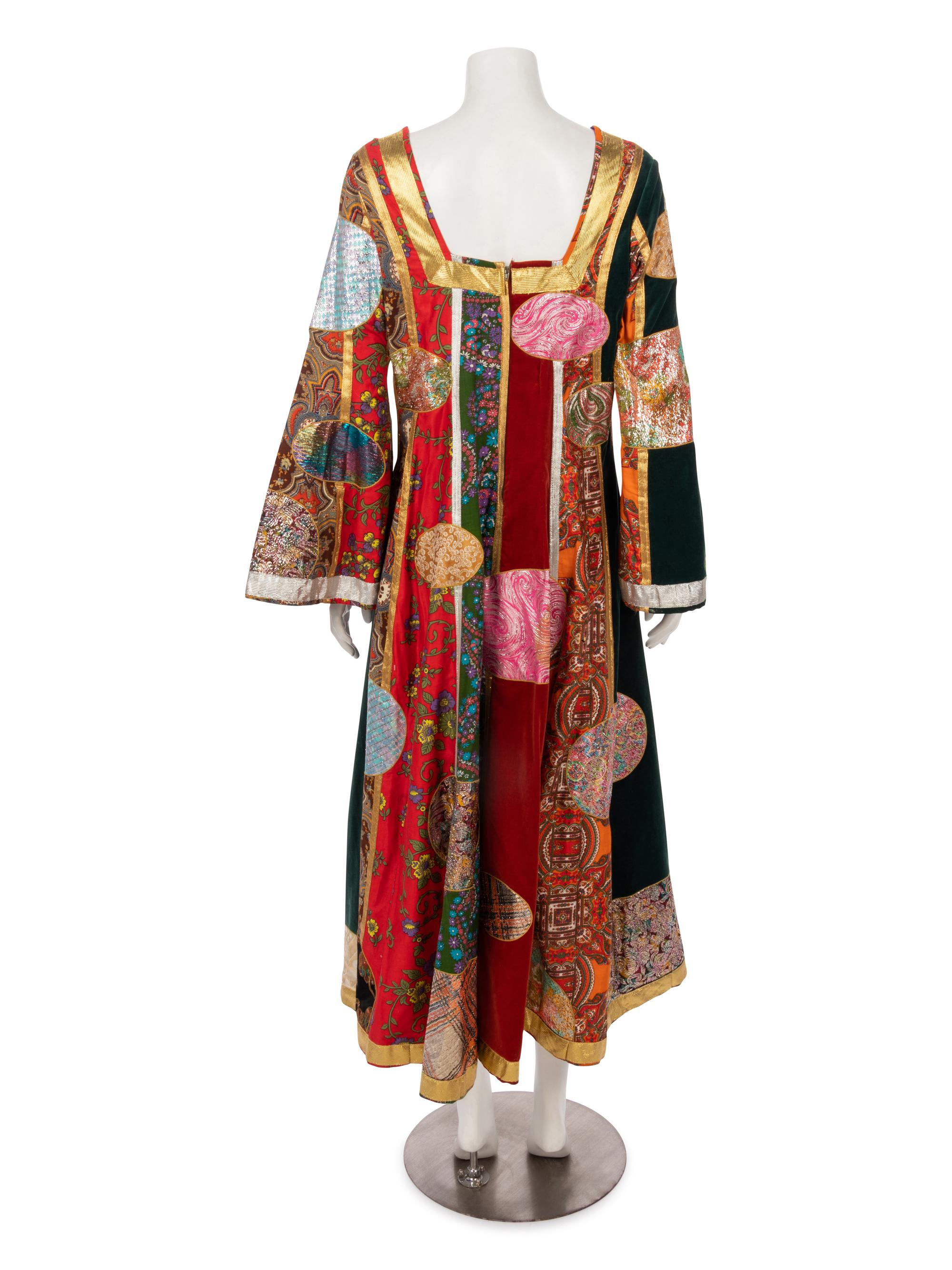 Sant Angelo Patchwork Klimt Bohemian Dress, 1969