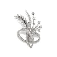 DIAMOND AND WHITE GOLD SPRAY BROOCH