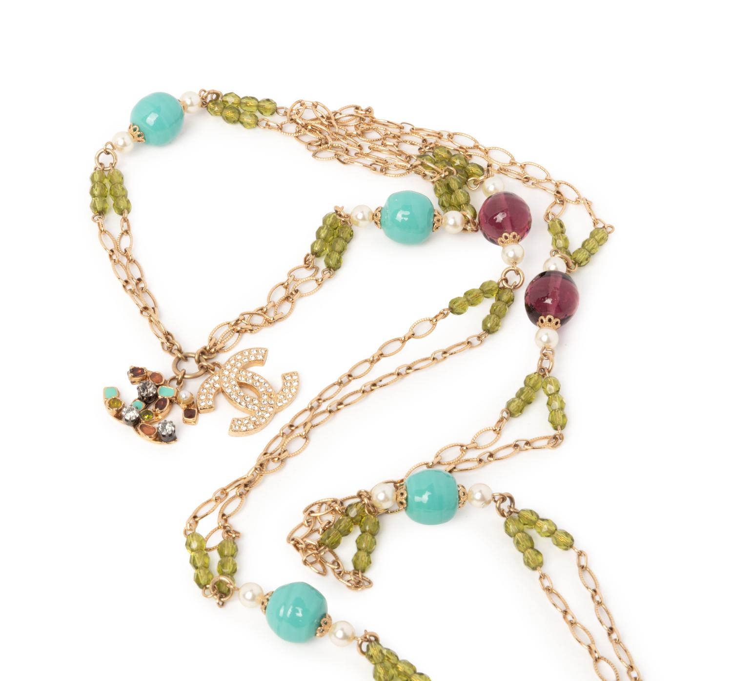 Chanel Chain Necklace with Glass Beads, 2005