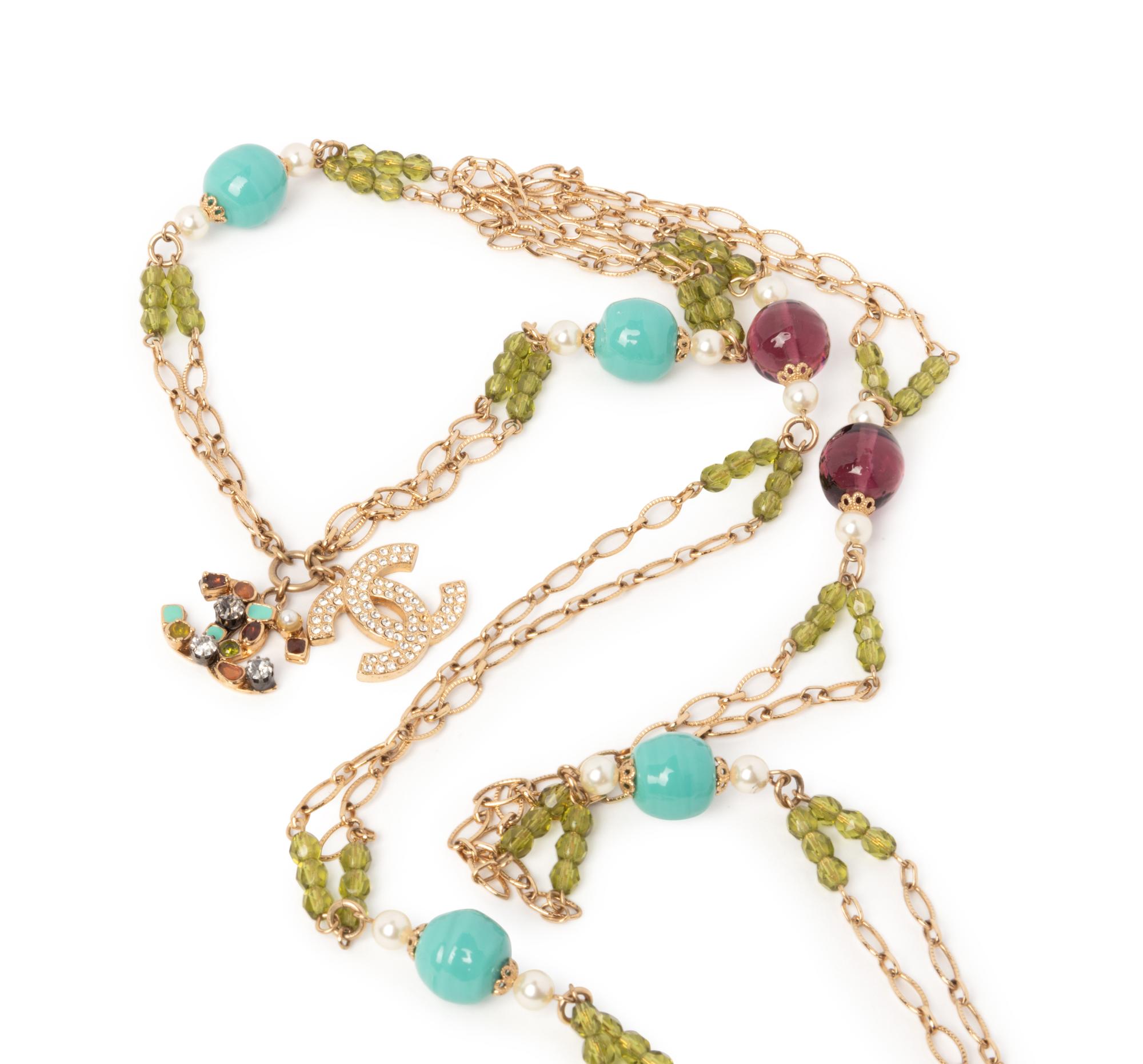 Chanel Chain Necklace with Glass Beads, 2005