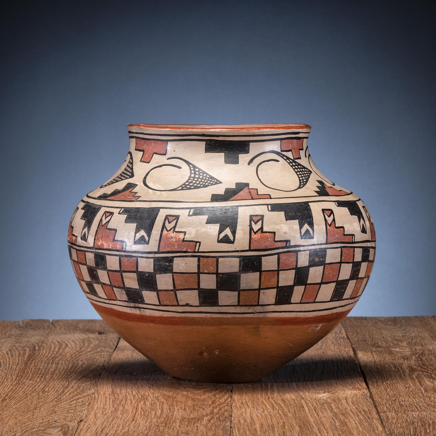 San Ildefonso Polychrome Pottery Olla