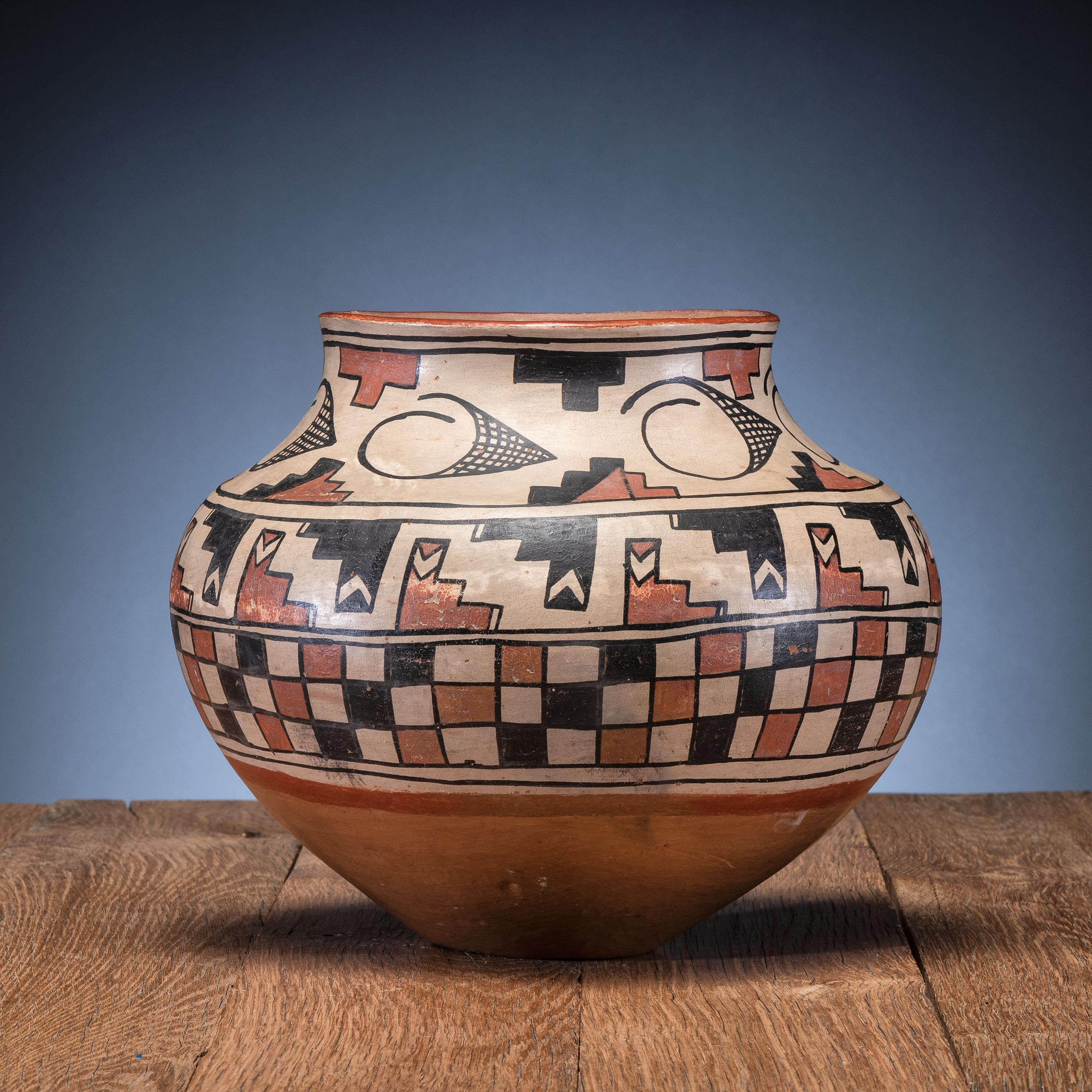 San Ildefonso Polychrome Pottery Olla