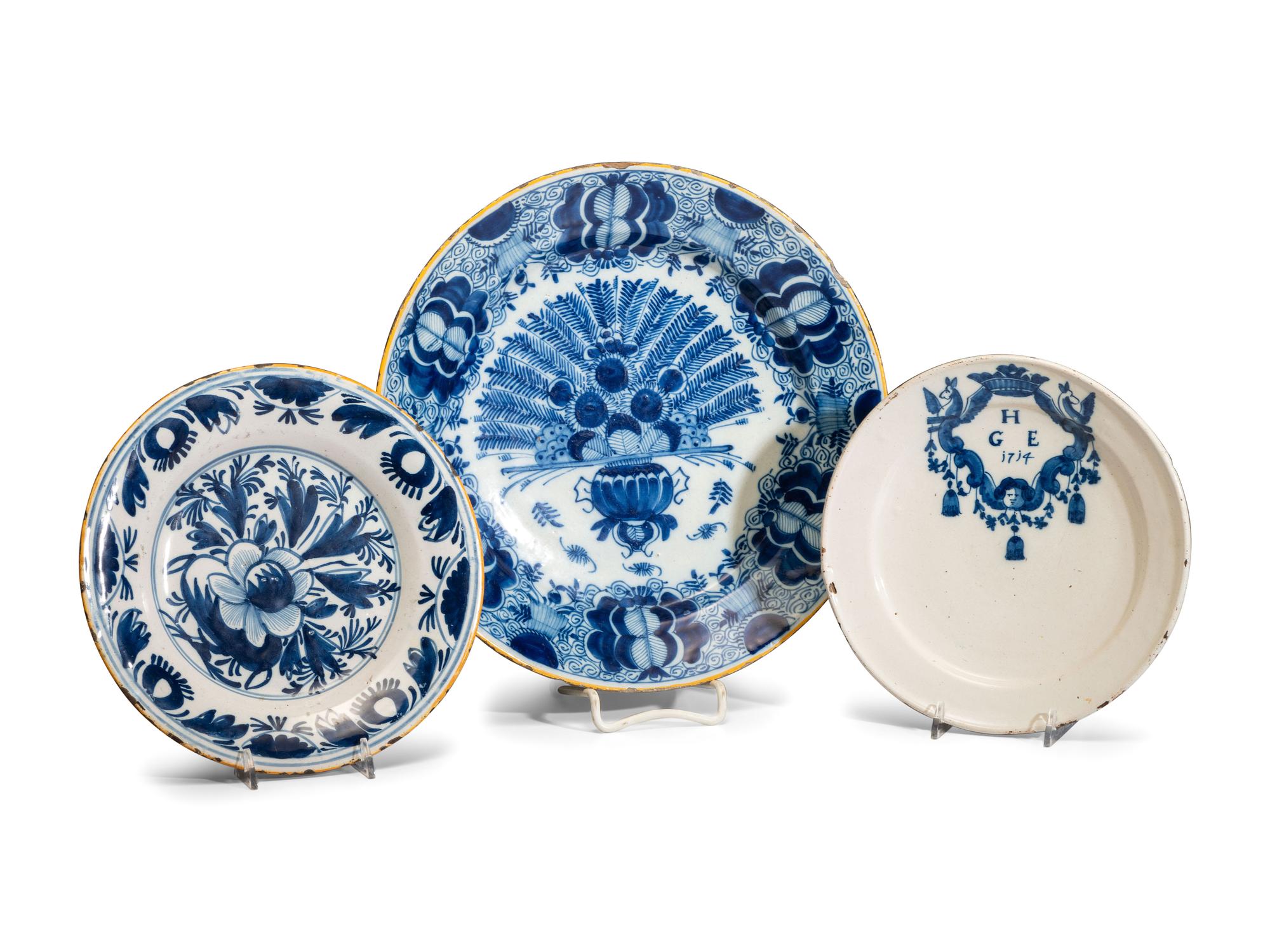 Three Delftware Plates