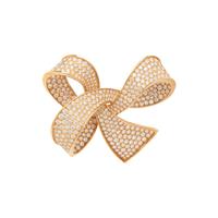 BOUCHERON, YELLOW GOLD AND DIAMOND BOW BROOCH