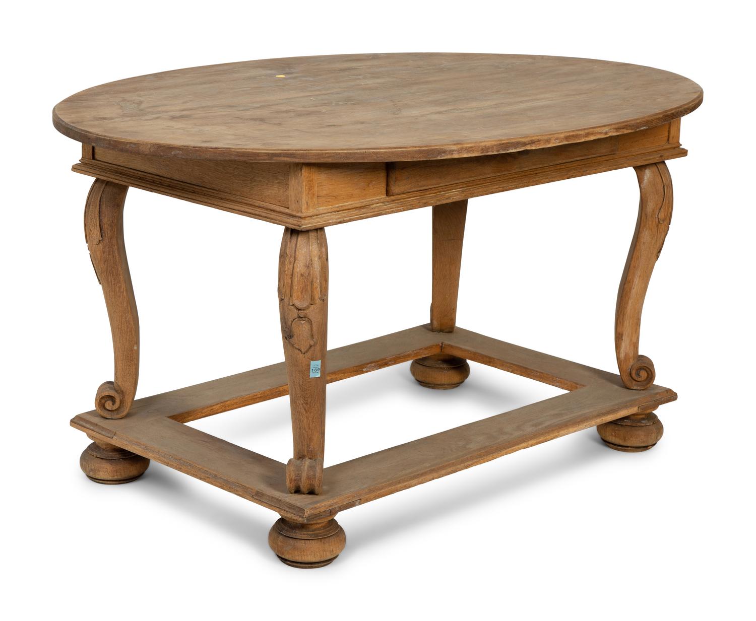 A Swedish Limed Wood Center Table — 19TH CENTURY