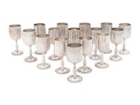 Sixteen American Silver Cordials
