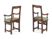 A Near Pair of French Oak Child's Church Chairs