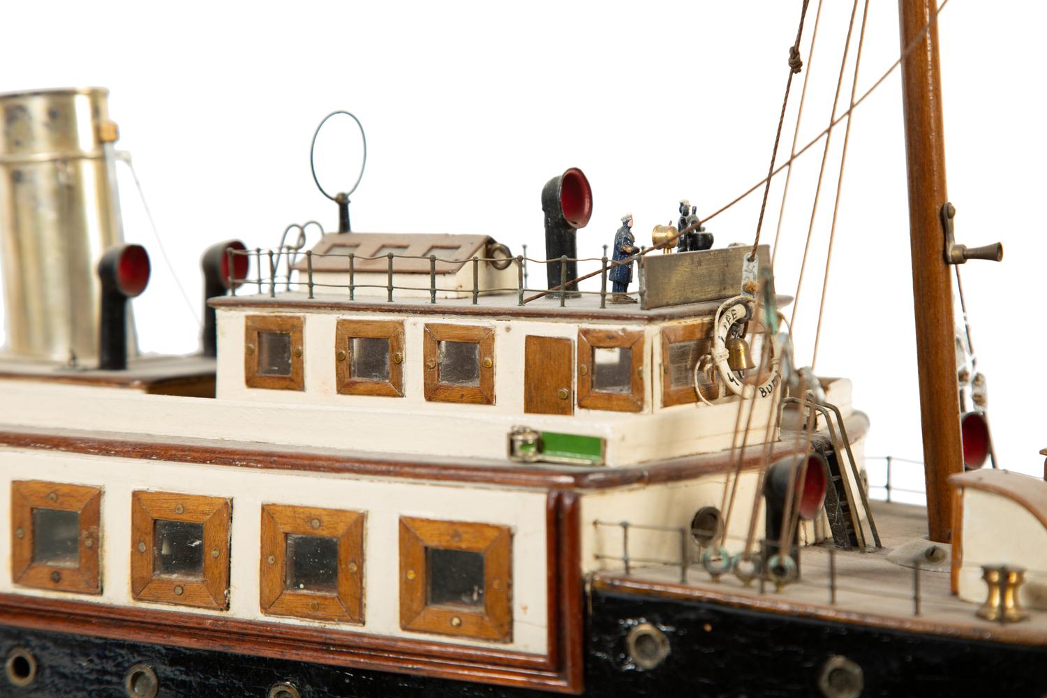 A Painted Wood Model of the Steam Boat Aquila