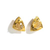 YELLOW GOLD AND RUTILATED QUARTZ EARRINGS