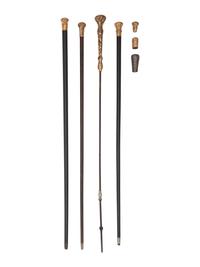 Four Canes and Three Cane Heads