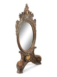 An Italian Silvered and Giltwood Dressing Mirror