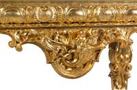 An Italian Giltwood Marble-Top Console Table