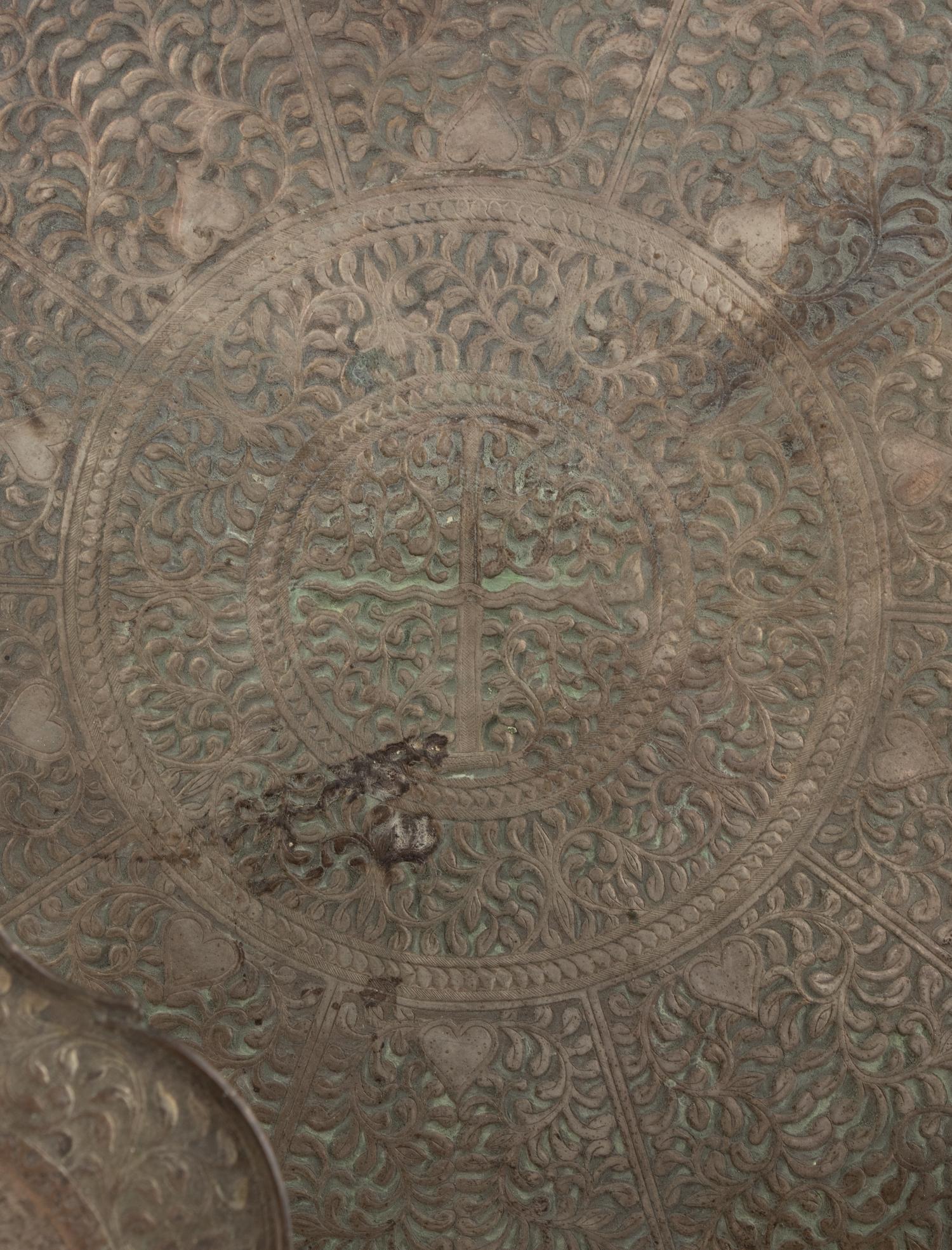 A Group of Indian Silver on Copper Objects
