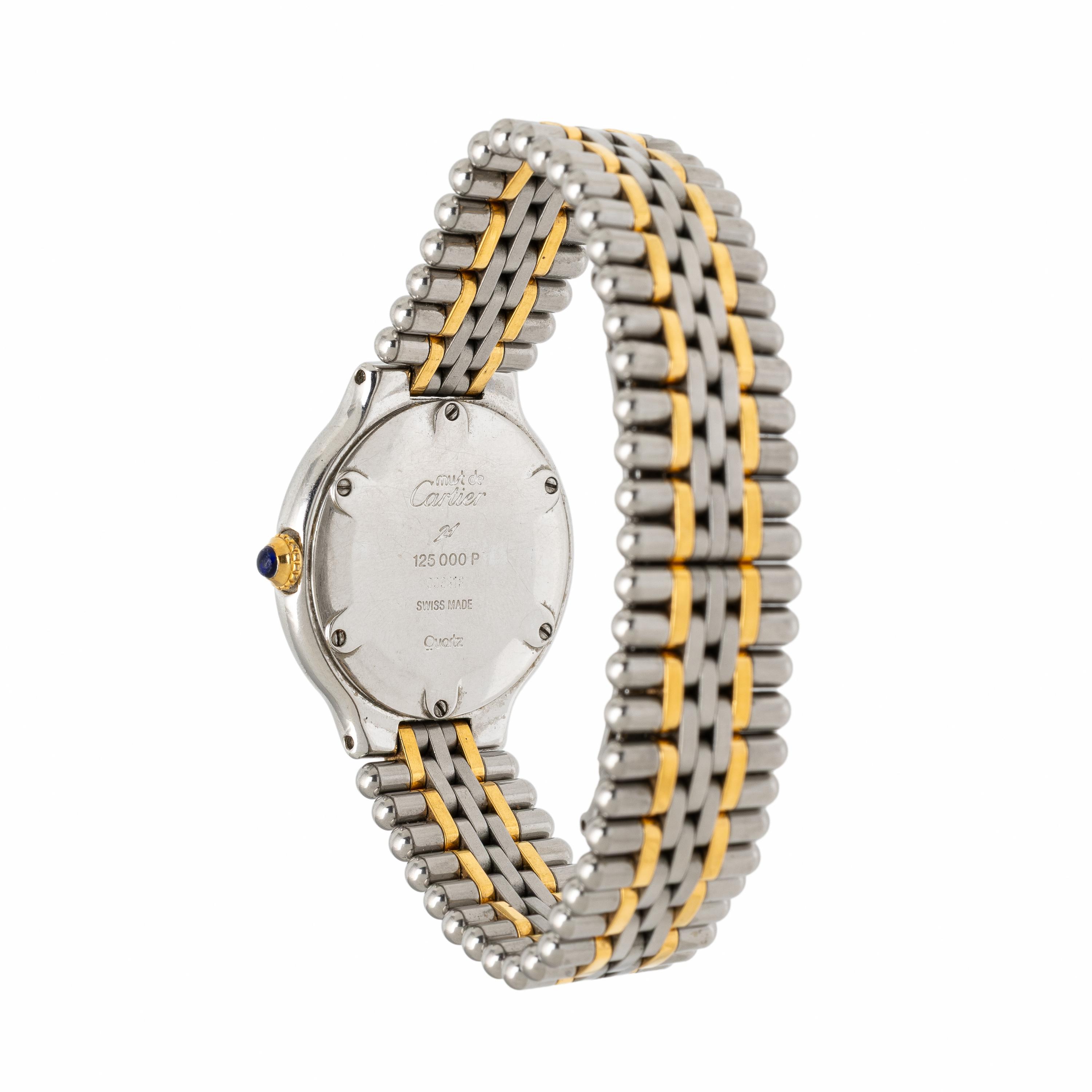 Cartier, Ref. 125000P, Steel and Gold Plate 'Must de Cartier 21' Watch