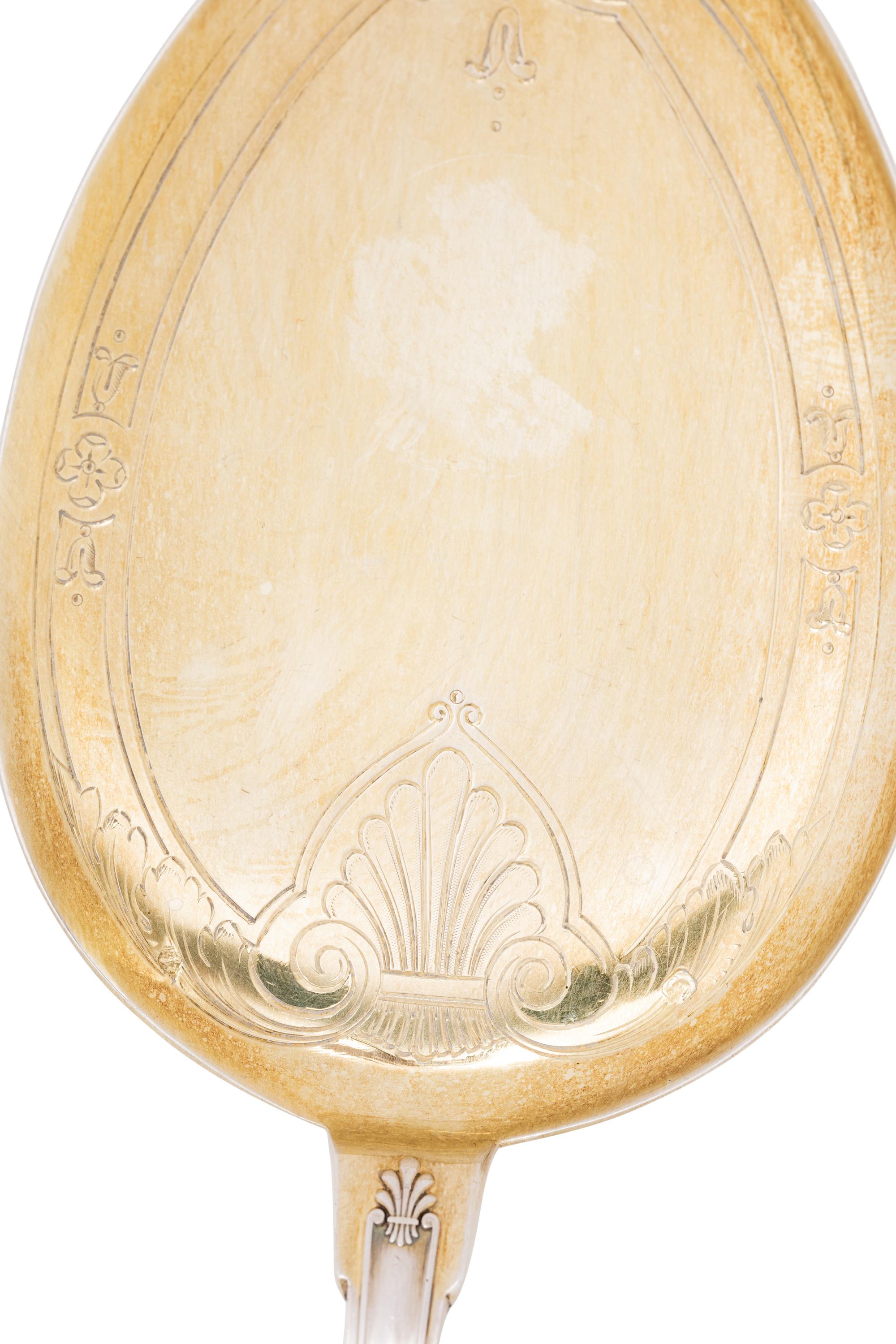 A French Parcel-Gilt Silver Dessert Service