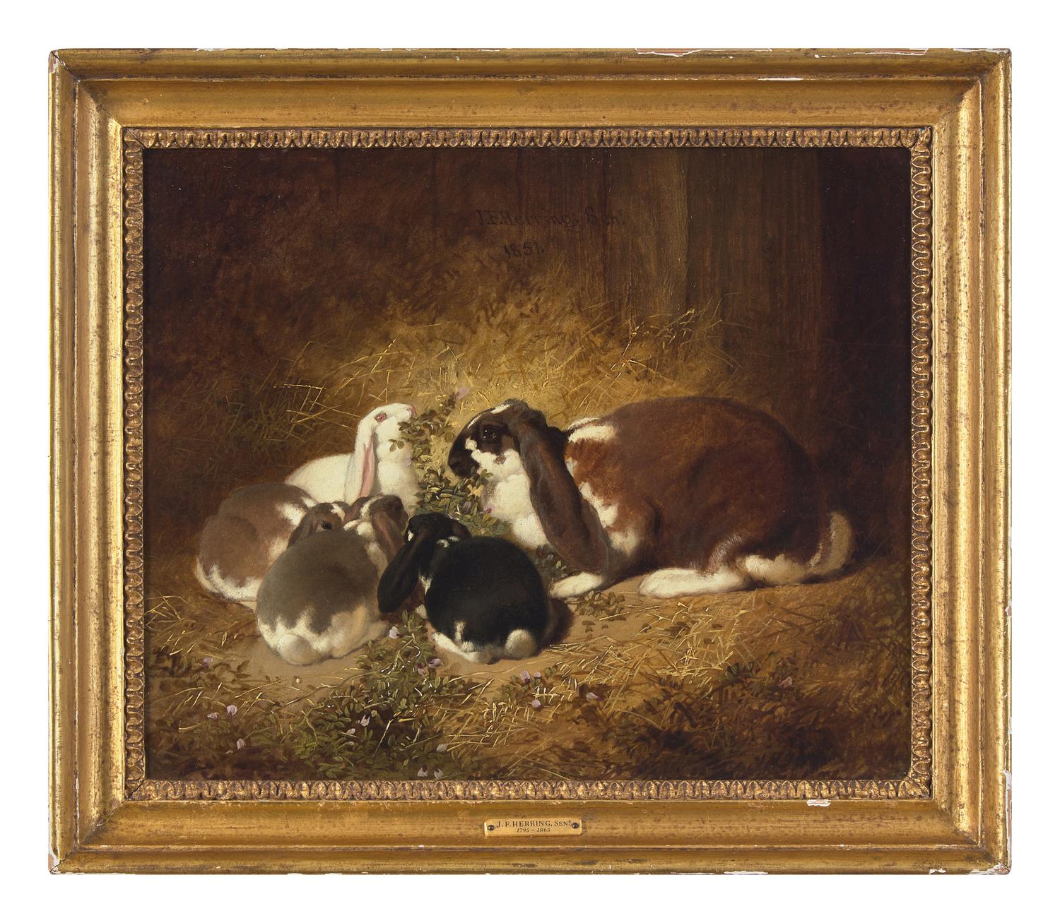 Rabbits in a Stable , 1851