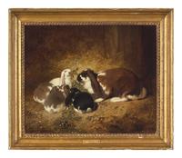 Rabbits in a Stable , 1851